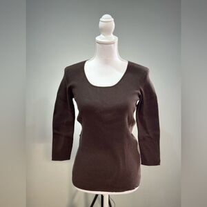 SALE! Brown Talbots Ribbed Sweater Size S EUC